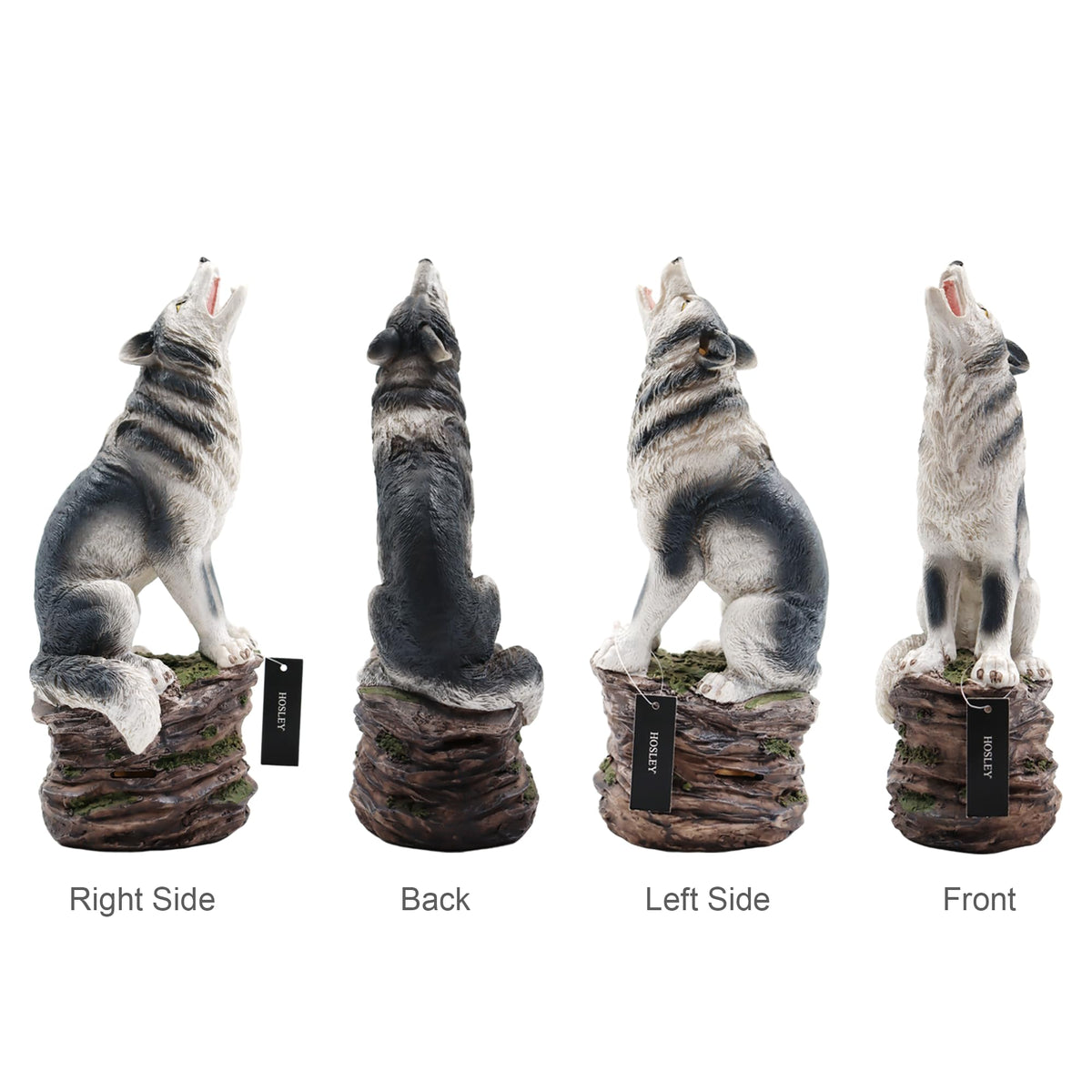 Resin Smoking Wolf Incense Cone Holder,  12 inches High each