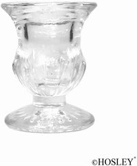 Clear Glass Taper Candle Holders, 2.5 inches High each