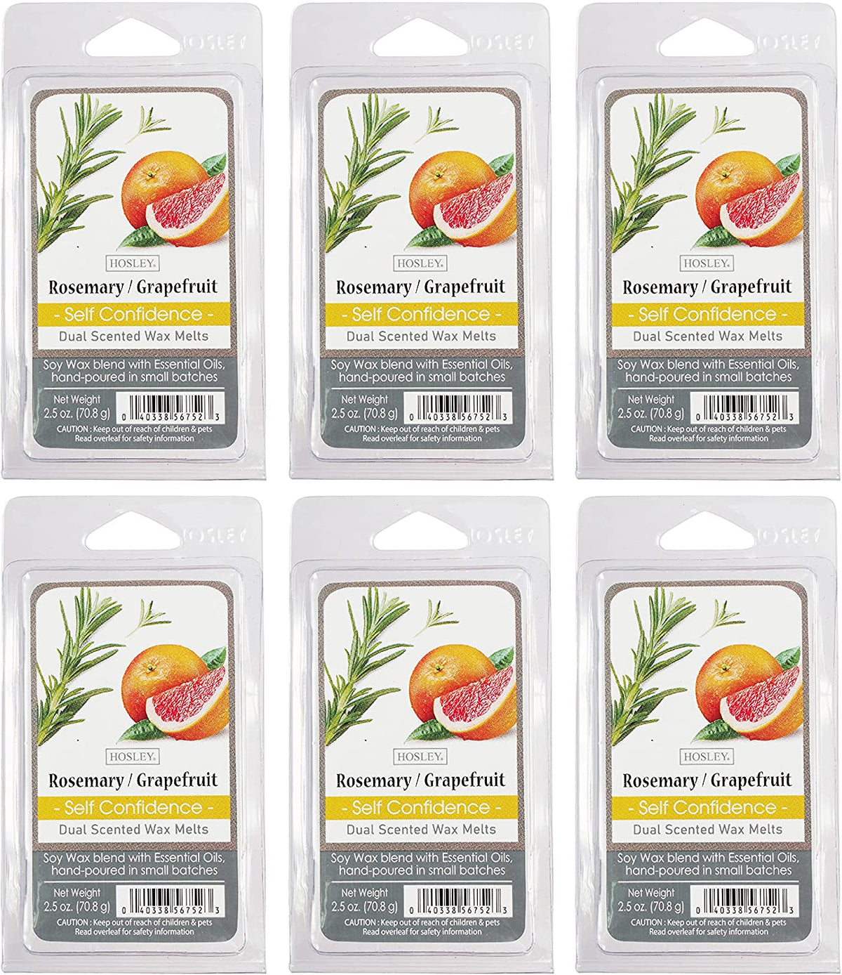 Rosemary Grapefruit  Wax Cubes,  Set of 6,  2.5oz each