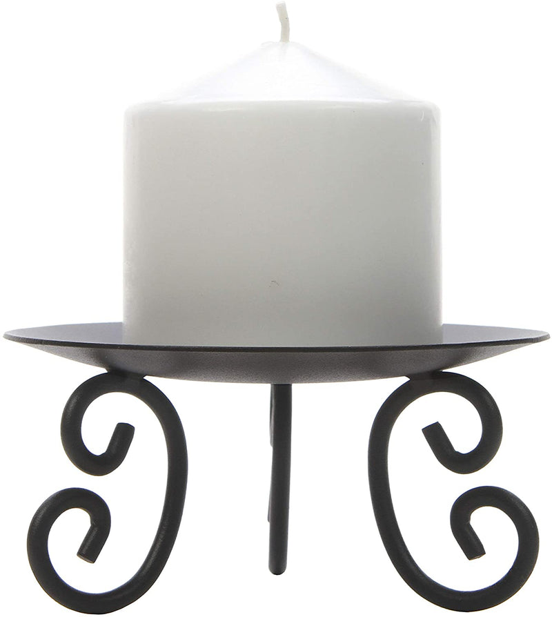 Metal Pillar Candle Holder, Set of 2, 5 inches Diameter each