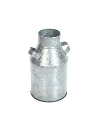 Iron Galvanized Milk Can,  9.75 inches High