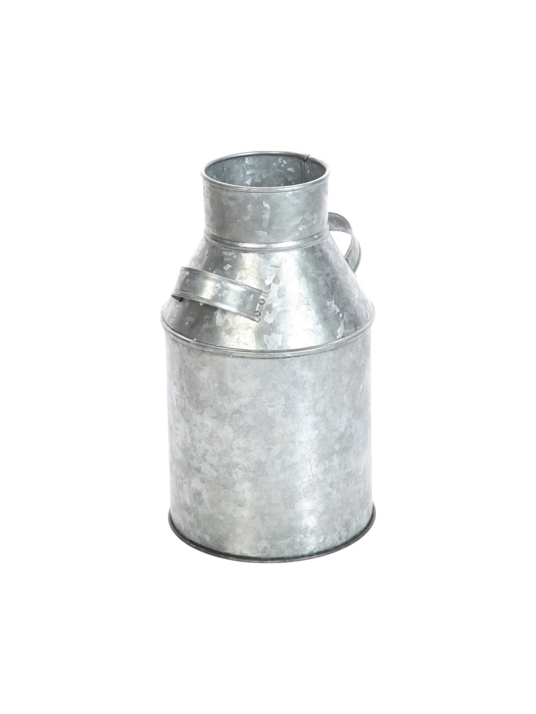 Iron Galvanized Milk Can,  9.75 inches High