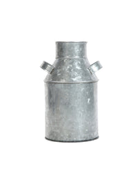 Iron Galvanized Milk Can,  9.75 inches High