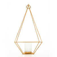 11.5 High, Gold Finish Tealight/Votive Holder Lantern with Votive Frosted Candle Holder. Ideal Gift for Weddings, Special Events, Parties LED Candle Gardens, Spa, Aromatherapy O5