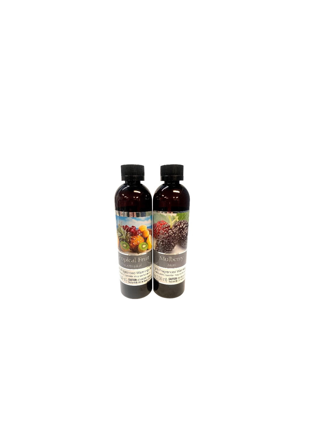 Set of 2 Assorted Fragrance Warming Oils 5oz Each-Mulberry & Tropical Fruit. Ideal for Spa Meditation Bathroom Wellness Gift