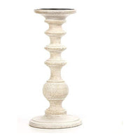 HOSLEY®  Wood Pillar Candle Holder, White Color, 11 inches High