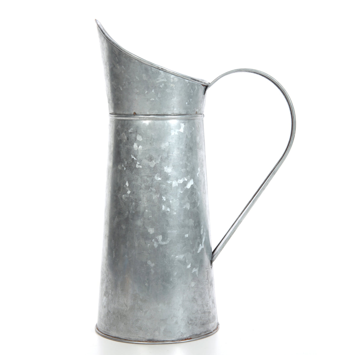 Iron Galvanized Pitcher , 14 inches High