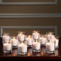 Clear Glass Filled Unscented Votive Candles, Ivory Color, 480 pack