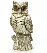 Resin Smoking Owl Incense Cone Holder, 10 inches High