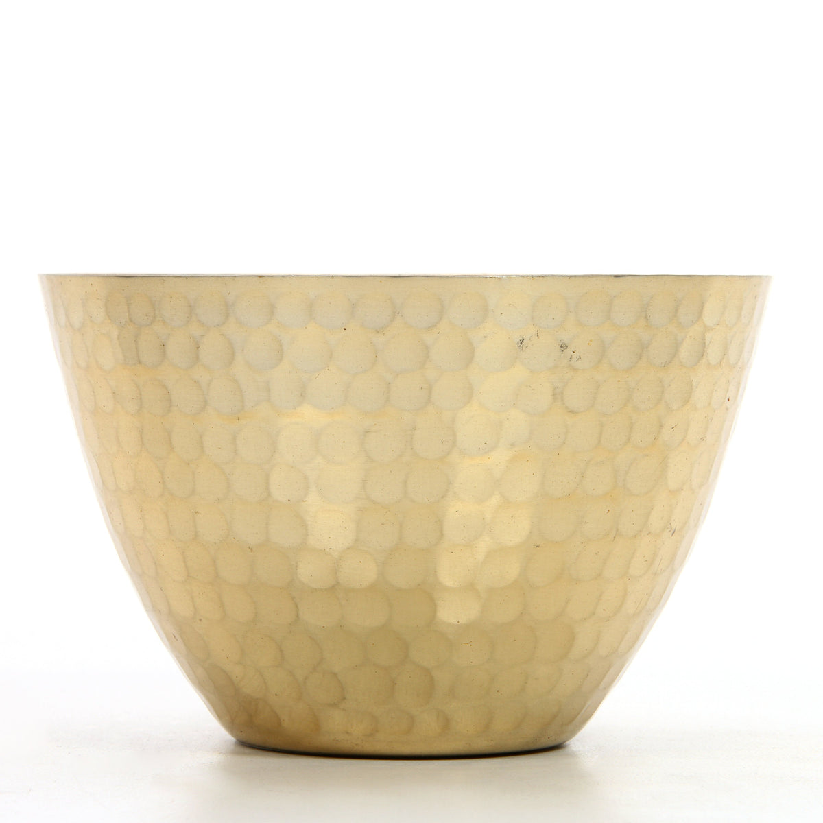 Metal Hammered Filled Candle, Lemon Thyme Scented Gold Finish, 4.5 inches Diameter