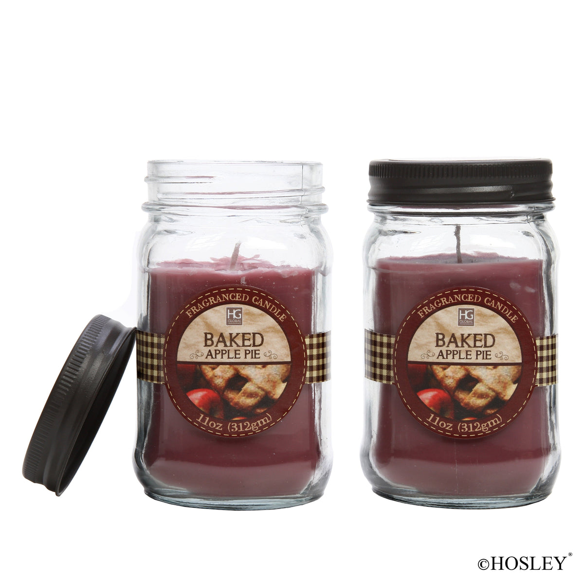 Set of 2, 11 oz. Baked Apple Scented Mason Jar Candles