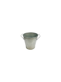 Set of 3, 5'' High Galvanized Planters/Buckets w/Handles. Ideal for Party, Wedding, Country, Picnic Caddy, Serve Ware, Floral Pots, Votive Candle Gardens W1