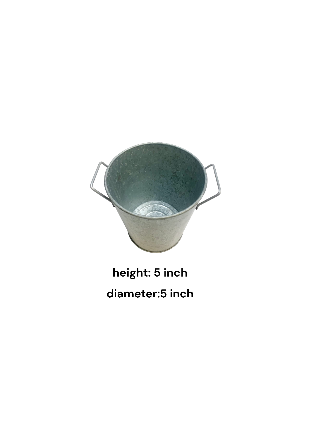 Set of 3, 5'' High Galvanized Planters/Buckets w/Handles. Ideal for Party, Wedding, Country, Picnic Caddy, Serve Ware, Floral Pots, Votive Candle Gardens W1