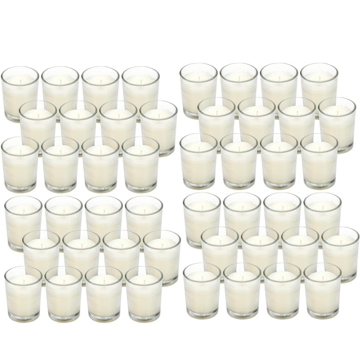 Clear Glass Filled Unscented Votive Candles, Ivory Color, 480 pack