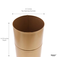 14In H Gold Metal Vase with PVC Liner, Ideal Gift for Wedding Home Office Party DYI Indoor Outdoor Garden Patio