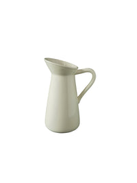 Ceramic Pitcher Vase,   Cream Color, 10 inches Tall