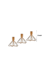 Gold Metal Taper Candle Holder 3 Inch High Set of 6. Ideal Gift for Wedding Party Special Occasion or as a Candle Holder