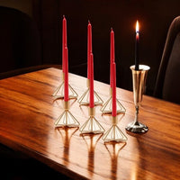 Gold Metal Taper Candle Holder 3 Inch High Set of 6. Ideal Gift for Wedding Party Special Occasion or as a Candle Holder