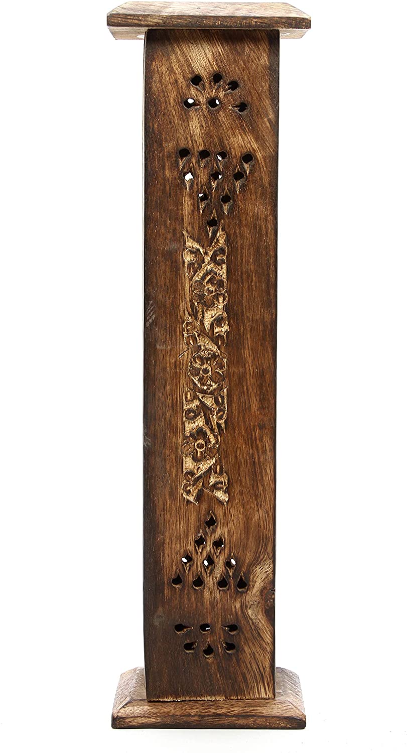 Wood Incense Tower with 20 Incense Sticks, 12 inches High