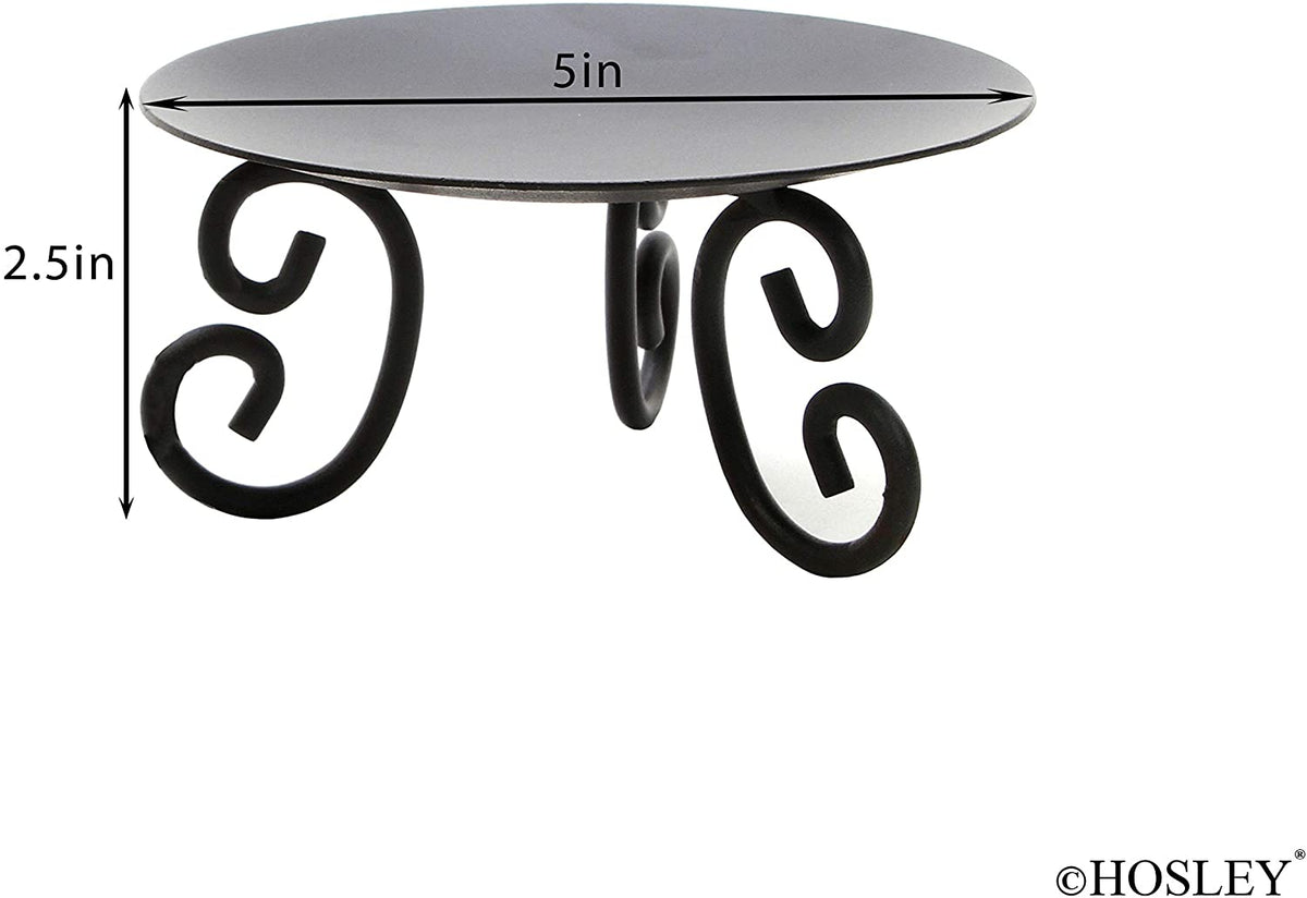 Metal Pillar Candle Holder, Set of 2, 5 inches Diameter each