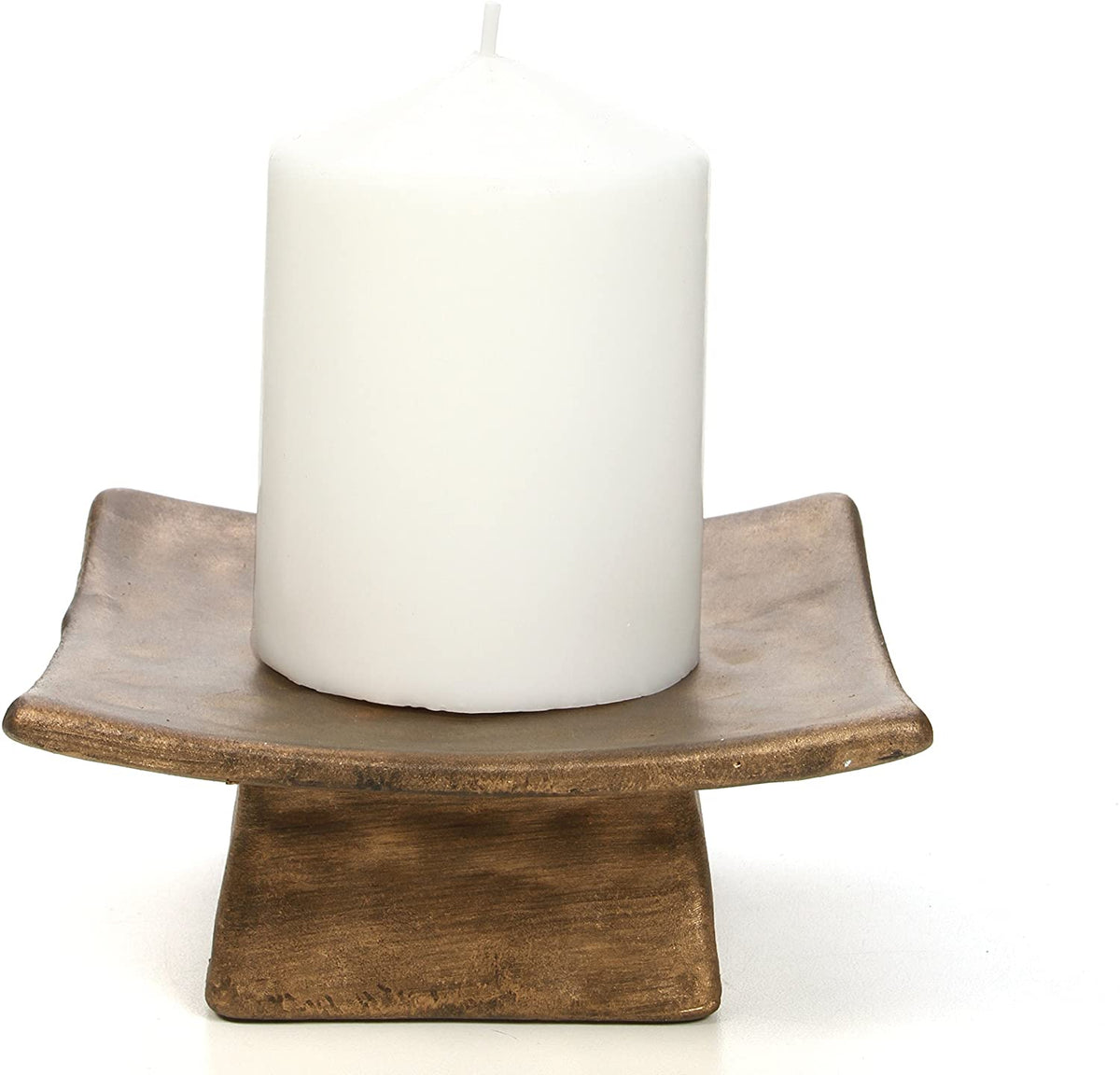 Ceramic Incense Cone or Pillar Candle Holders, Set of 4, 5.5 inches Long each, Square