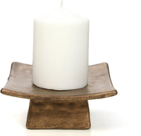 Ceramic Incense Cone or Pillar Candle Holders, Set of 4, 5.5 inches Long each, Square