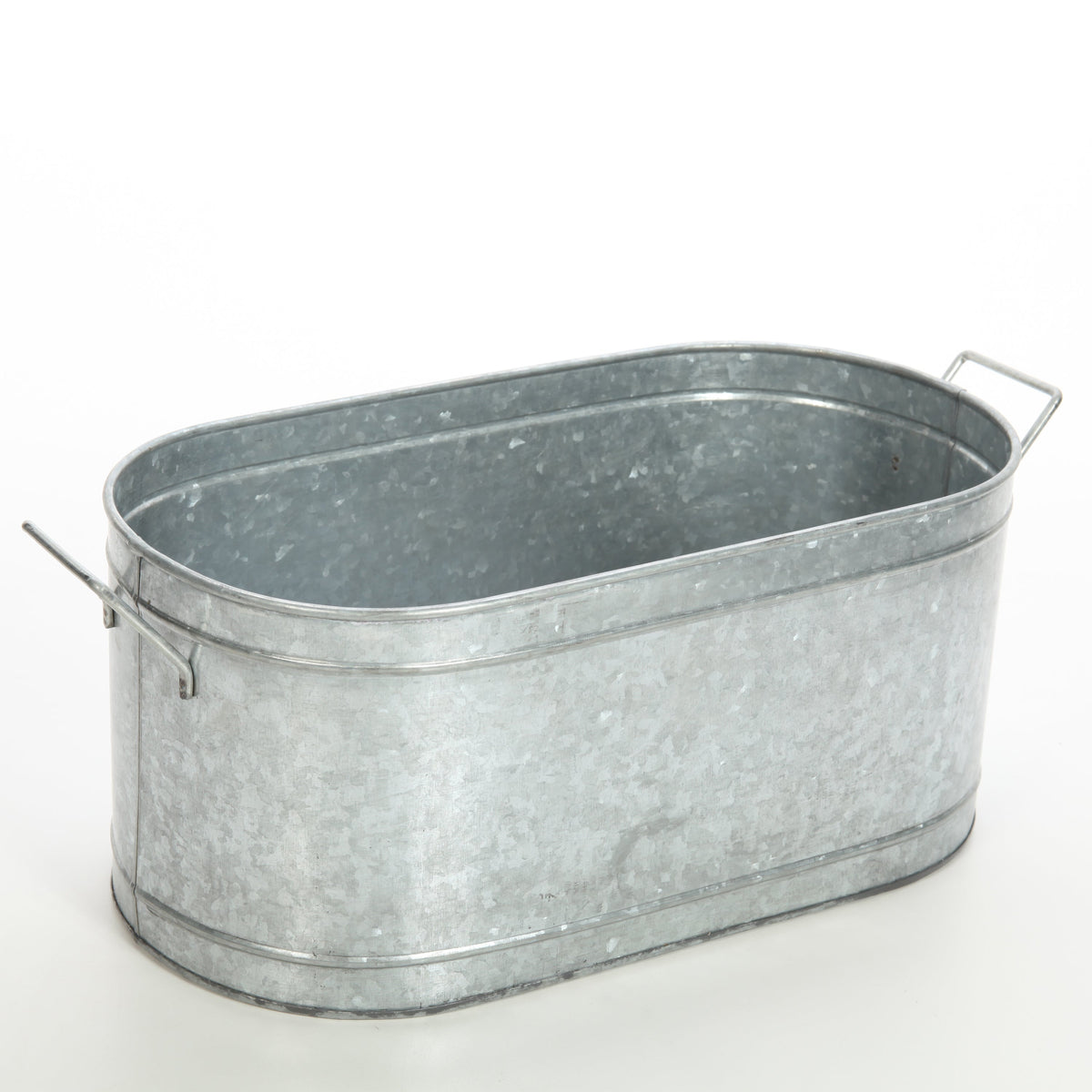 18 Inch Long Galvanized Oval Beverage Party Tub Chiller. Garden Planter Serve Ware. Ideal for Patio Garden O3