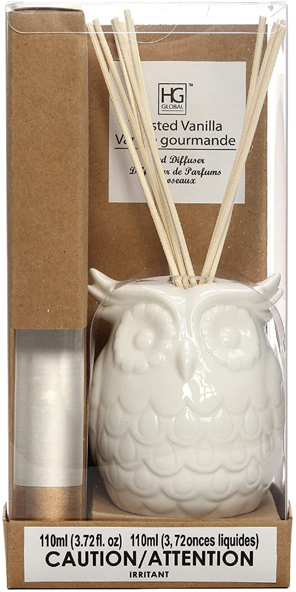 Vanilla Diffuser Oil with Ceramic Owl and Reed Sticks