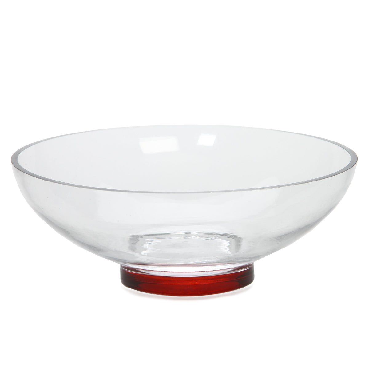 Clear Glass Bowl with Red Bottom 11.8 Inch Diameter Ideal Gift for Wedding or Special Occasion for Decorative Balls Orbs DIY Projects Terrariums and More. O4