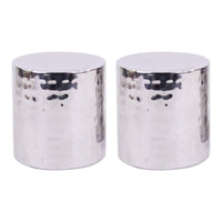 HOSLEY®  Hammered Candle Holders, Silver Finish, Set of 2, 4 inches High each