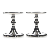 HOSLEY®  Metal Pillar Holder, Silver Finish, Set of 2, 5 inches High each