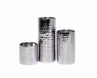 Hosley's Set of 3 Pillar Candle Holders/Vases Silver Finish 7 Inch 5 Inch 3 Inch High. Ideal Gift for Wedding Party Home SPA Aromatherapy Reiki Tea Light Garden LED Pillar Candles O3