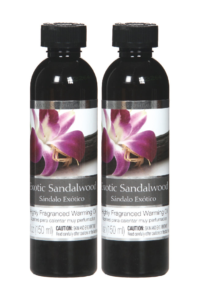 Set of 2, 5 oz Exotic Sandalwood Fragrance Warming Oils. Ideal Gift for Weddings, spa, Reiki, Meditation, Bathroom Settings. P1