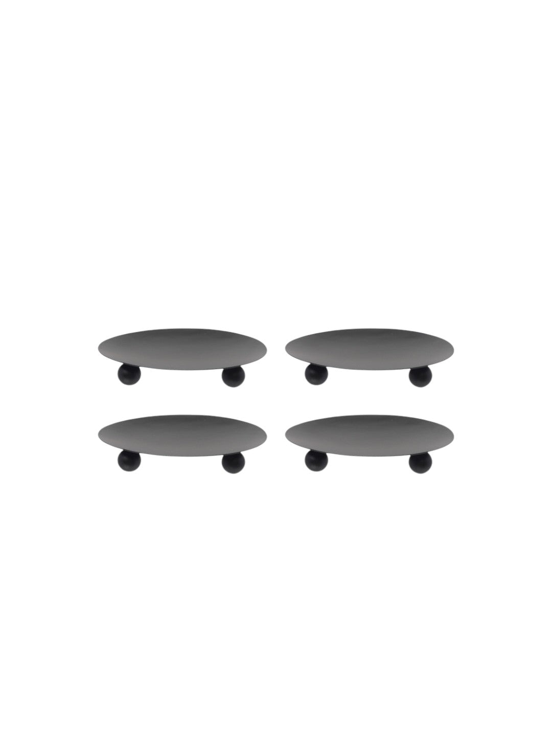 Iron Pillar Candle Holders, Black Color, Set of 6, 4.75 inches Diameter each