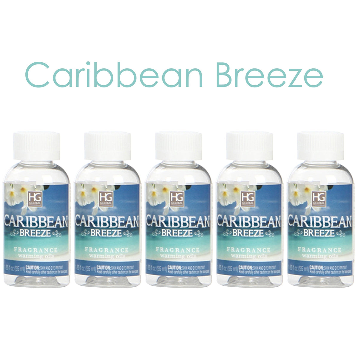 Caribbean Breeze Fragrance Warming Oil for Aromatherapy, Meditation, Yoga, Spa Highly Scented Fragrance Oils for Home 55 ml Bottles Pack of 5