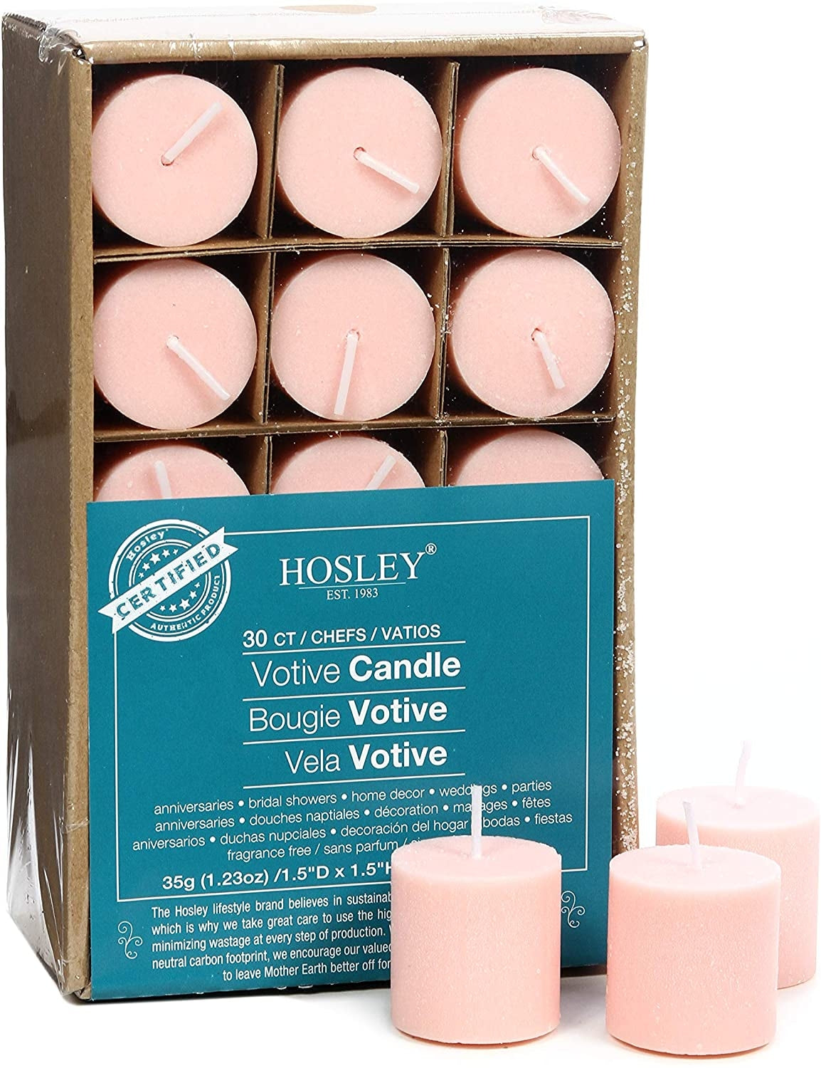 Set of 30 Unscented Votive Candles