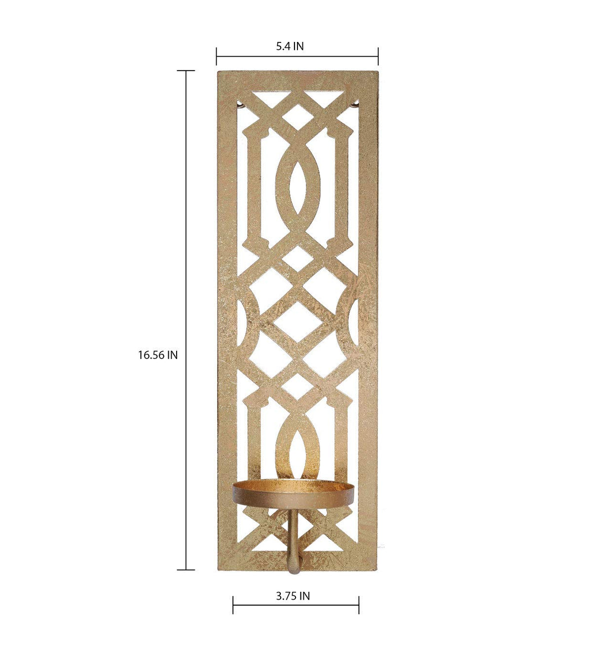 Hosley 16.5 Inch High Metal Wall Sconce - Your Choice of Colors/Design. Great Wall Decor Ideal Gift for Wedding Party Spa Home Decor O5 (B-Gold Design 1)