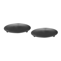 HOSLEY®  Iron Pillar Plates, Black Color,Set of 2, 7 inches Diameter each