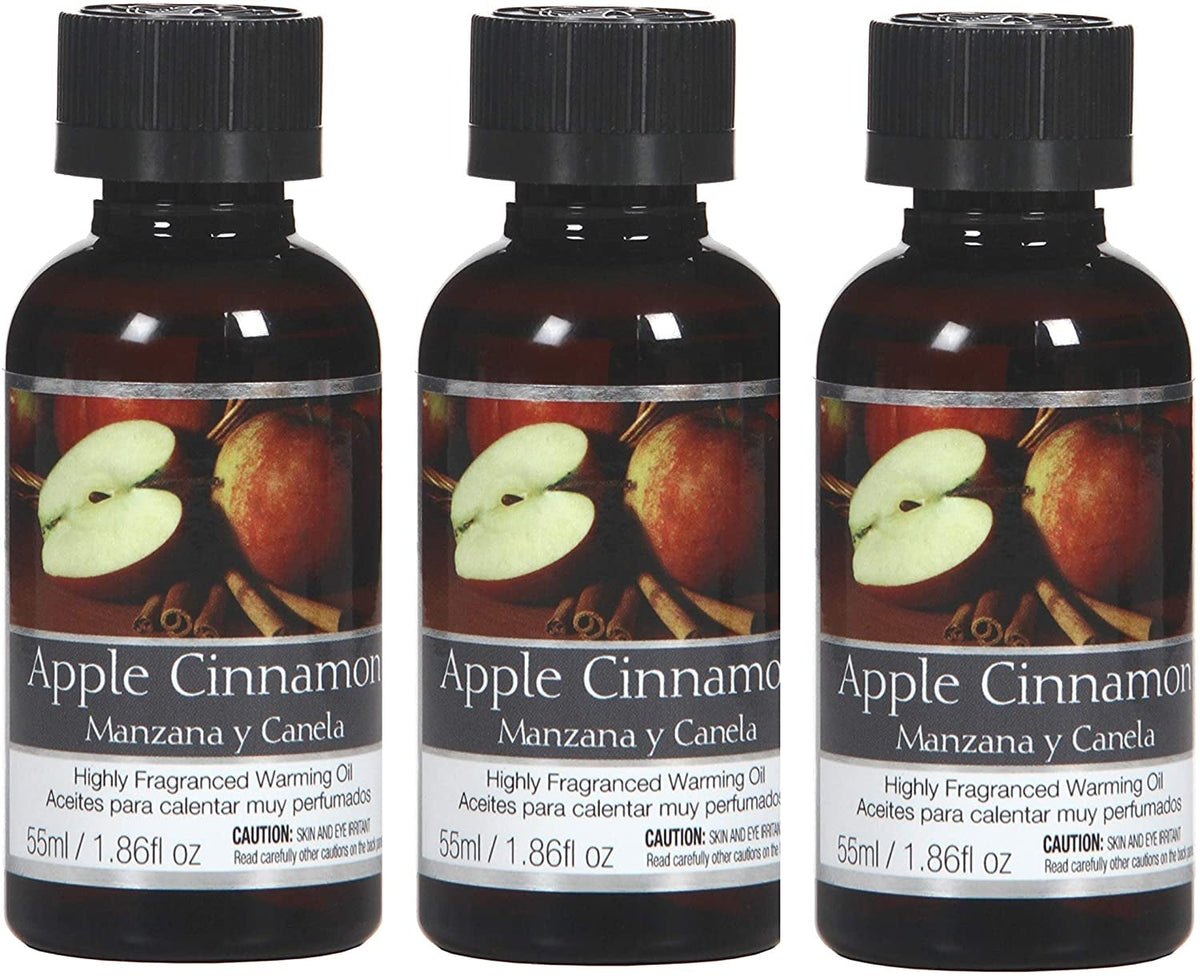 Set of 3, 55 ml Apple Cinnamon Fragrance Warming Oils. Ideal Gift for Weddings, Spa, Meditation Settings. P1