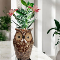 Ceramic Farmhouse Owl Vase, Ideal Gift for Weddings, House Warming, Home Office, Wonderful Accent Piece for Coffee Tables or Side Tables. P1