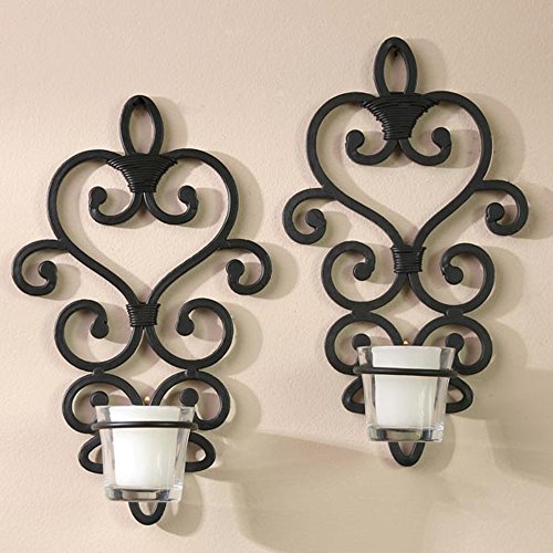 Iron Wall Sconces,  Set of 2, 10.6 Inches High