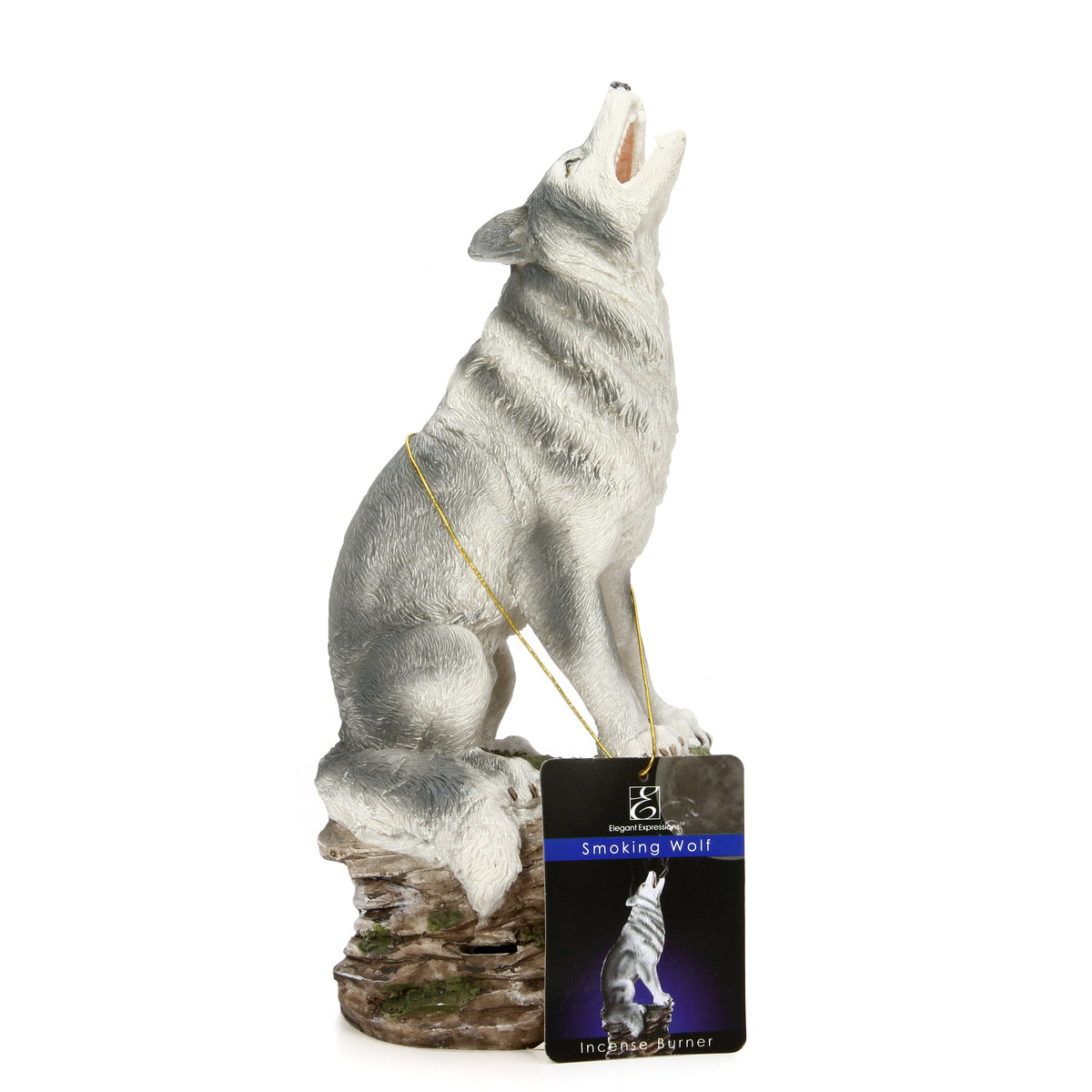 Resin Smoking Wolf Incense Cone Holder,  12 inches High each