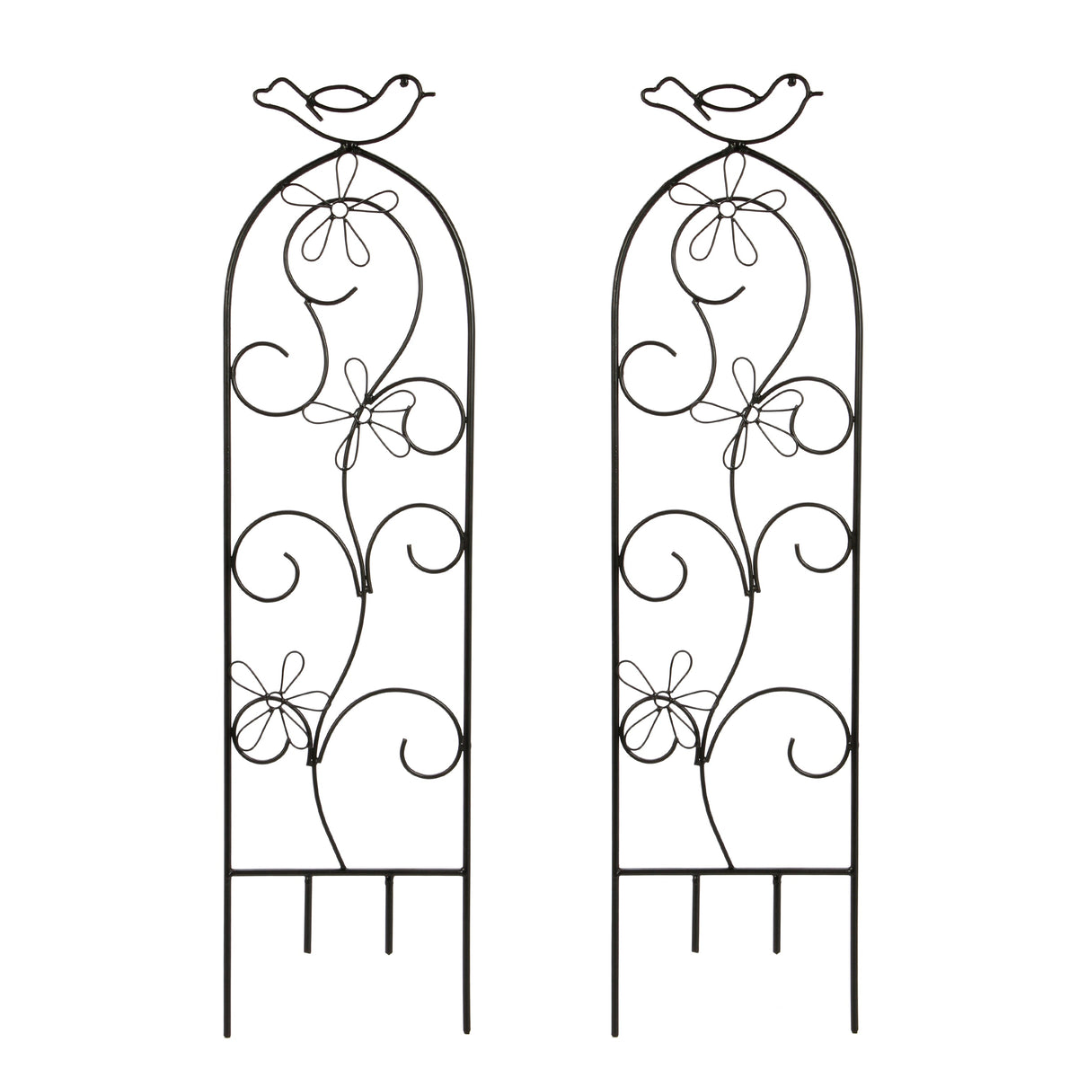 Iron Wave Pot Trellis, Set of 2, 28 inches High each