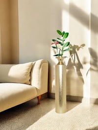 Decorative Gold Metal Tall Floor Vase. Ideal Gift for Weddings Party Spa Reiki Meditation Settings O5 (27.25 High)