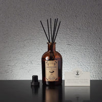 Apothecary Sandalwood Myrrh Glass Reed Diffuser 180 ml with Reed Sticks. All in One! Ideal Gift for Weddings, Spa, Reiki, Meditation, Bathroom Settings P1