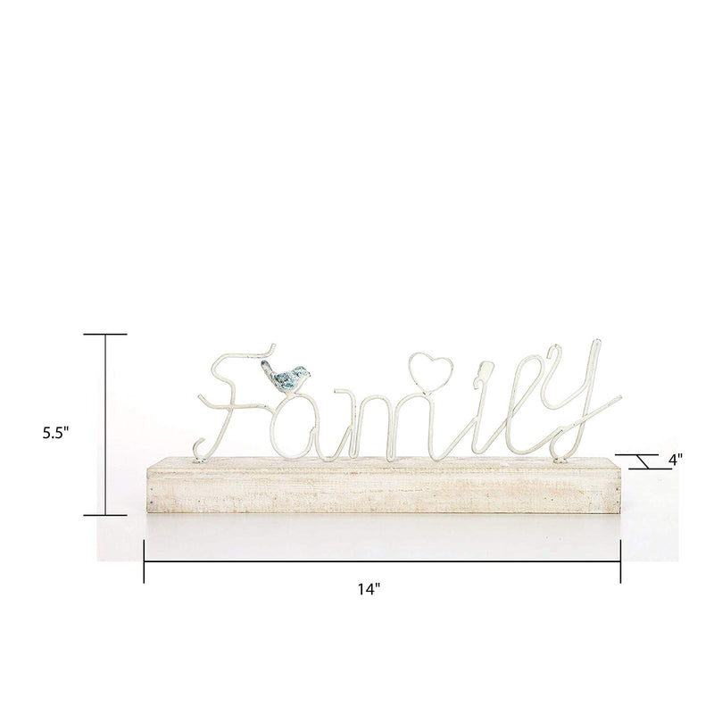 Hosley 14" Long, Decorative Tabletop Family Word Art. Ideal Gift for Wedding, Home, Party Favor, Spa, Reiki, Meditation, Bathroom Settings O9