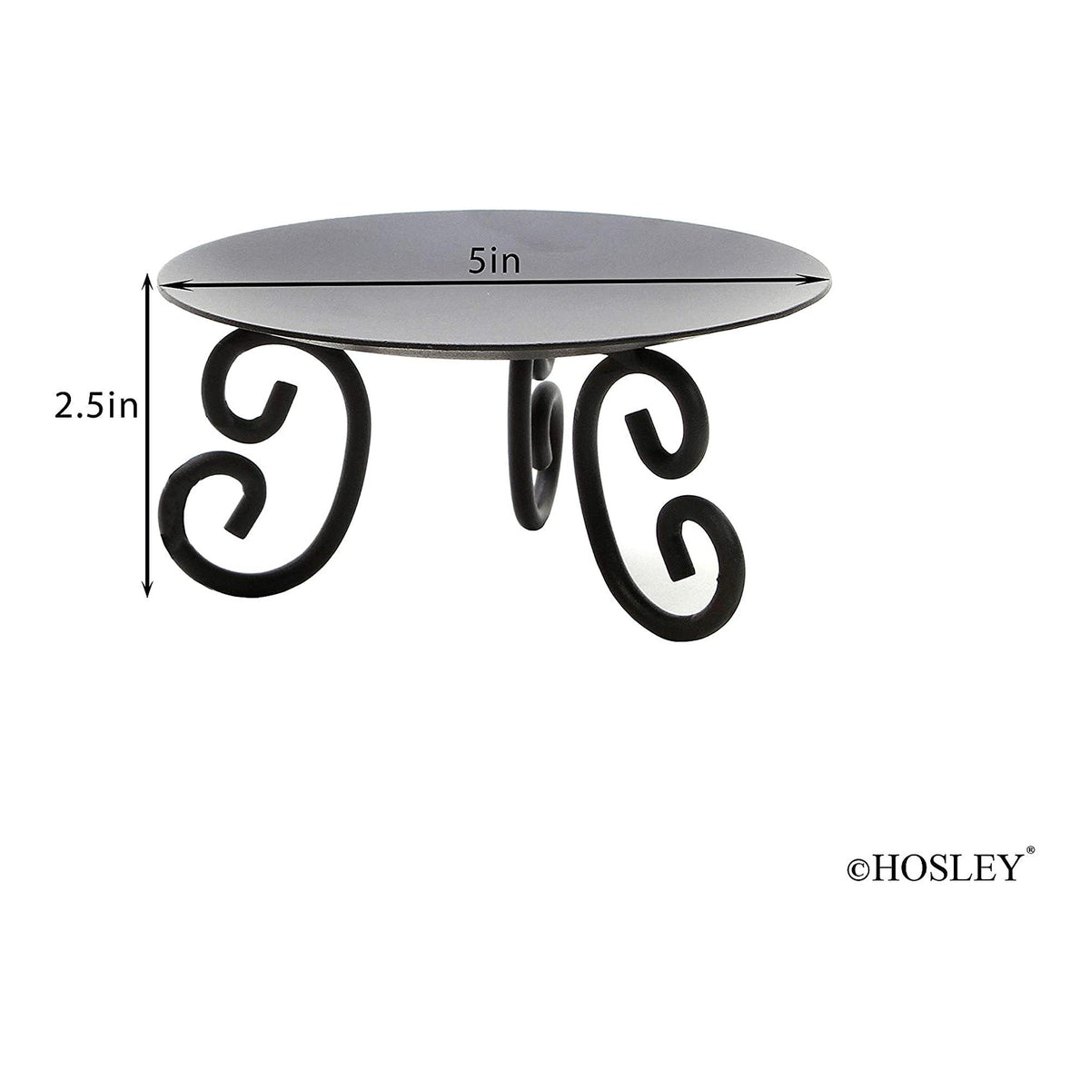 HOSLEY® Metal Pillar Candle Holder, Set of 2, 5 inches Diameter each