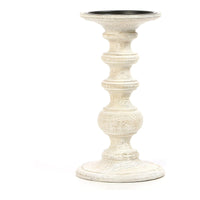 HOSLEY®  Wood Pillar Candle Holder, White Color, 9 inches High