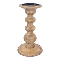 HOSLEY®  Wood Pillar Candle Holder, 9 inches High