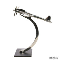 Hosley Mid-Century Modern Decorative Tabletop Sculpture Plane - Your Choice of Designs (B-Silver Plane)